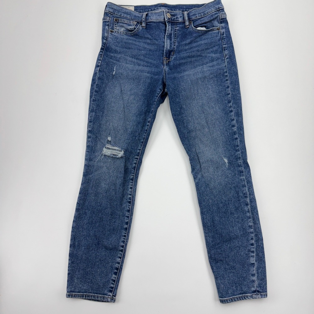 Gap True Skinny Ankle Mid Rise Distressed Jeans Blue 30 10R 599924-00